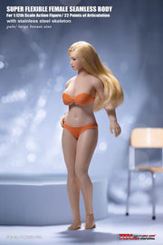 Tbleague Super-Flexible Mujer sin costuras escala 1/12 cuerpo de busto grande pálido (T05A/pies desmontables) 