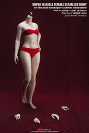 Super-Flexible Female Seamless 1/6 Scale Pale Small Bust Body (S46A/Attached Feet)