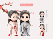 Figura de personaje oficial de YOUKU x KOITAKE Word of Honor (versión linda)-Zhou Zi Shu/Wen Ke Xing: Peach Blossom Forest