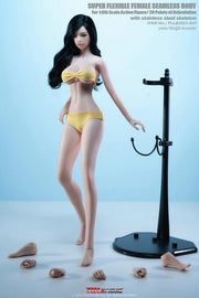 Cuerpo femenino superflexible sin costuras escala 1/6 pálido alto delgado busto grande (S41) 