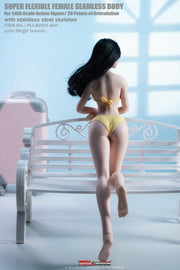 Cuerpo femenino superflexible sin costuras escala 1/6 pálido alto delgado busto grande (S41) 