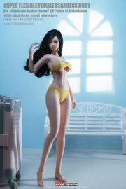 Cuerpo femenino superflexible sin costuras escala 1/6 pálido alto delgado busto grande (S41) 