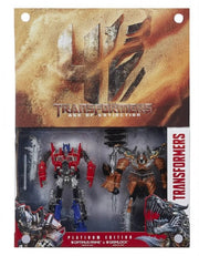 Voyager Class Optimus Prime Evasion Mode and Grimlock Set of 2 | Transformers 4 Age of Extinction AOE Platinum Edition | Hasbro