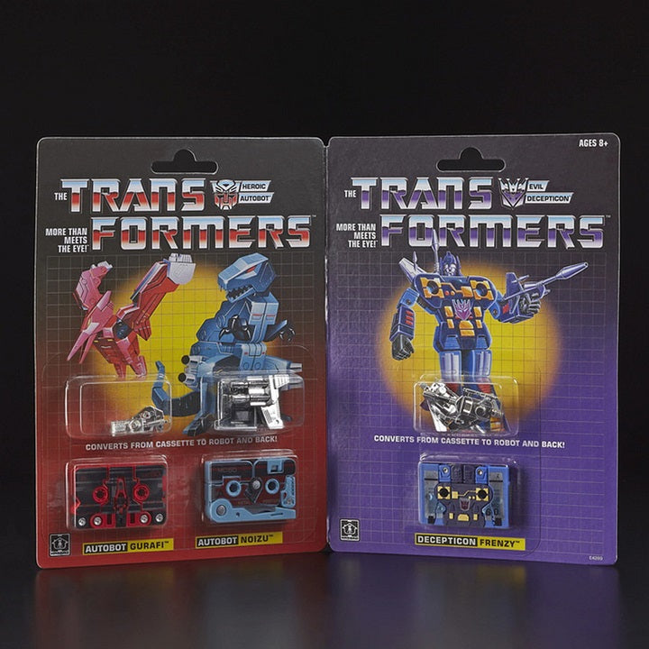 Hasbro Transformers Vintage G1 Mini-Cassettes Paquete de 3 Gurafi, Noizu, Decepticon Frenzy