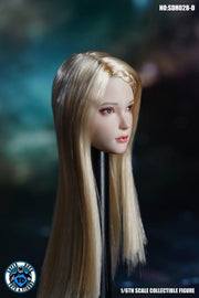 Super Duck Asian Female 1/6 Scale Head Sculpt SDH028D (pelo largo ondulado rubio) 