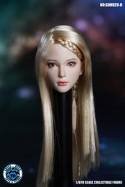 Super Duck Asian Female 1/6 Scale Head Sculpt SDH028D (pelo largo ondulado rubio) 
