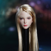 Super Duck Asian Female 1/6 Scale Head Sculpt SDH028D (pelo largo ondulado rubio) 